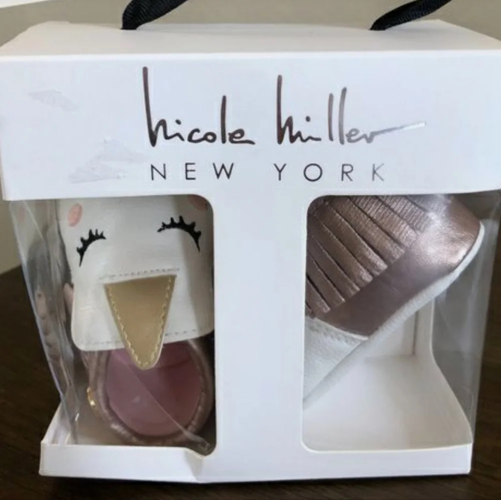 New Nicole Miller NY Stepping Stones Babygirl Infant Unicorn Booties Size 0-6 mo
